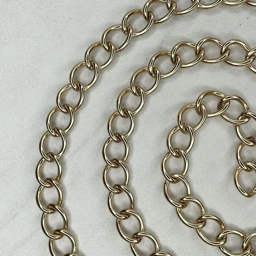 Gold Tone Simple Basic Metal Chain Link Belt Y2K Festival XS/Small (XS/S) ✨